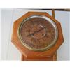Image 2 : ANTIQUE SCHOOL CLOCK WORKS NEEDS DOOR GLASS HAS KEY AND PENDULUM