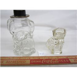 2 ANTIQUE CANDY CONTAINERS PUPPY DOGS