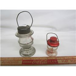 2 ANTIQUE LANTERN CANDY CONTAINERS