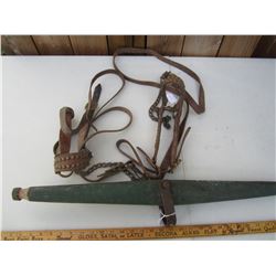 ANTIQUE HORSE TACK BRASS STUDDED AND YOKE