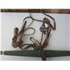 Image 2 : ANTIQUE HORSE TACK BRASS STUDDED AND YOKE