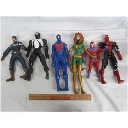 LOT OF 6 VINTAGE LARGE SUPER HERO FIGURES