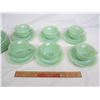 Image 2 : LOT OF JADEITE FIRE KING ALICE 6 CUPS AND SAUCERS AND 9 EXTRA SAUCERS NO DAMAGE