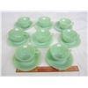 Image 1 : LOT OF 8 JADEITE FIRE KING JANE RAY CUPS AND SAUCERS NO DAMAGE