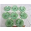 Image 2 : LOT OF 8 JADEITE FIRE KING JANE RAY CUPS AND SAUCERS NO DAMAGE