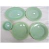 Image 2 : PLATTER,4 DINNER PLATES, 4 FRUIT BOWLS JADEITE NO DAMAGE