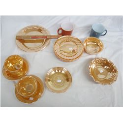 LOT OF 15 PIECES OF FIRE KING ECT.