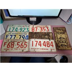 8 ASSORTED SASK LICENSE PLATES
