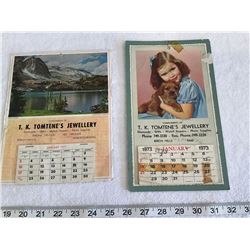 1971 AND 1973 BIRCH HILLS ADVERTISING CALENDARS
