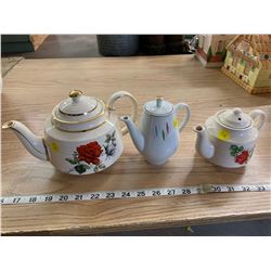 3X CERAMIC TEA POTS