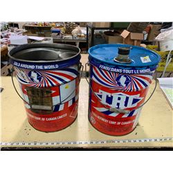 2 TEXAS REFINERY 5 GAL OIL PAILS (MOOSE JAW)