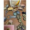Image 7 : BOX OF MISC + POST CARD 1906 + 2 CHARMS FOR BRACLET  +  RING