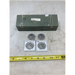 4 COMMONWEALTH GAME COINS + 50 COMMONWEALTH GAME COINS IN GREEN CASE