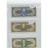 Image 1 : LOT OF 3 DIFFERENT BRAZILIAN NOTES FROM THE 1950S: 2 CRUZEIROS, 5 CRUZEIROS, 10 CRUZEIROS. VF+ - UNC