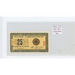 1935-1960 SILVER JUBILEE SHINPLASTER OF PHILA-COIN IN REGINA. ISSUED BY HANS ZOELL, LEGENDARY NUMISM