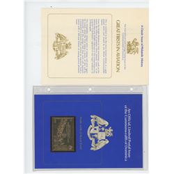 COMMONWEALTH OF DOMINICA 23-KARAT GOLD $16 POSTAGE STAMP THAT COMMEMORATES THE 75TH ANNIVERSARY OF P