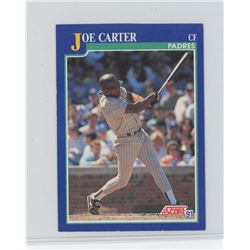 JOE CARTER, CF, SAN DIEGO PADRES, SCORE 1991 MLB BASEBALL CARD. GEM UNC.