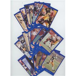 LOT OF 22 EDMONTON ESKIMOS 1991 JOGO CFL FOOTBALL CARDS. INCLUDES TRACY HAM, RANDY AMBROSIE, RON LAN