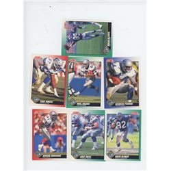 LOT OF 7 SEATTLE SEAHAWKS 1991 SCORE NFL FOOTBALL CARDS INCLUDING BRIAN BLADES AND DERRICK FENNER. A