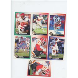 LOT OF 7 KANSAS CITY CHIEFS 1991 SCORE NFL FOOTBALL CARDS INCLUDING EMILE HARRY AND CHRIS MARTIN. AL