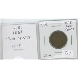 U.S. 1868 TWO CENTS. G-4.