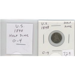 U.S. 1848 HALF DIME. G-4.