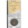 Image 1 : FRANCE 1917 1 SILVER FRANC. WORLD WAR I ISSUE. F+.