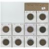 Image 1 : COMPLETE SET OF 10 GEORGE V LARGE CENTS: 1911-1920 COINS GRADE F-15 – EF-40.