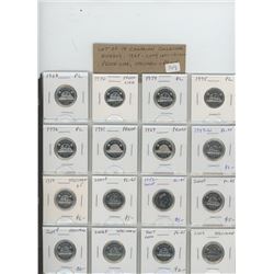 LOT OF 16 DIFFERENT CANADIAN COLLECTOR NICKEL 5 CENTS 1968 – 2009: 1968, 1970, 1974, 1975, 1976, 198