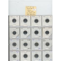 LOT OF 16 DIFFERENT CANADIAN COLLECTOR 10 CENTS 1968 – 2010: 1968, 1974, 1975, 1976, 1978, 1983, 198