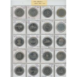 LOT OF 20 DIFFERENT TRADE DOLLARS AND MEDALS. INCLUDES VEGREVILLE PSYANKA EASTER EGG, INCO THOMPSON,