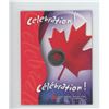 Image 1 : 2004P RED COLOURIZED CELEBRATION MAPLE LEAF 25 CENTS IN FOLDER OF ISSUE.