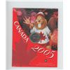 Image 1 : 2005P RED COLOURIZED BEAVER & MAPLE LEAF 25 CENTS IN FOLDER OF ISSUE.