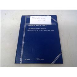 LOT OF 28 DIFFERENT U.S. INDIAN HEAD CENTS 1879 – 1909. HOUSED IN A BLUE WHITMAN FOLDER.