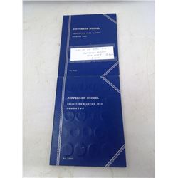 LOT OF 57 DIFFERENT U.S. JEFFERSON NICKELS 1938 – 1975D. HOUSED IN 2 BLUE WHITMAN FOLDERS. COINS GRA