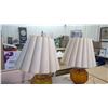 Image 2 : 2  VINTAGE AMBER YELLOW RETRO LAMPS BOTTOM ALSO LIGHTS UP