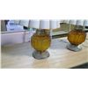 Image 3 : 2  VINTAGE AMBER YELLOW RETRO LAMPS BOTTOM ALSO LIGHTS UP