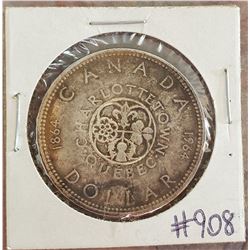 1964 CANADA SILVER DOLLAR (CHARLOTTETOWN, QC)