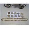 Image 4 : MUSICAL CARRIAGE, TEN COINS, ONE GOLD PLATED CHAIN