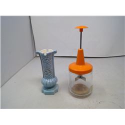 MEASUARABLE VEGETABLE SLICER, UNIQUE BLUE VASE