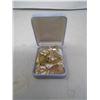 Image 1 : NECKLACE BOX OF PINS, CHARMS AND BROACHES
