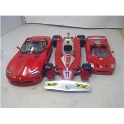 3 RED MODEL CARS