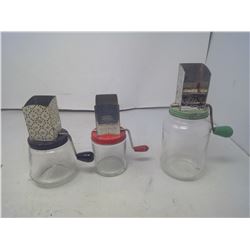 3 SMALL NUT MEAT CHOPPERS