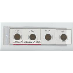 4 NEWFOUNLAND PENNIES