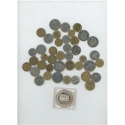 CHARLOTTETOWN, PEI TOKEN AND VARIOUS FOREIGN COINS