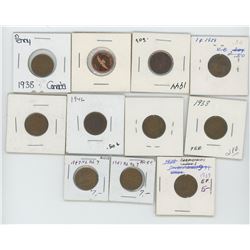 11 CANADIAN PENNIES