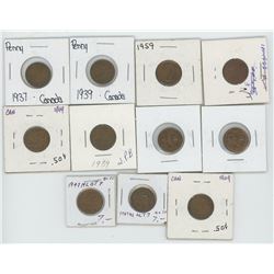 11 CANADIAN PENNIES