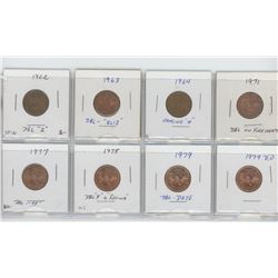 8 CANADIAN PENNIES