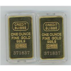 FAKE! 2 GOLD PLATED INGOTS (PLEASE INSPECT BEFORE BIDDING)