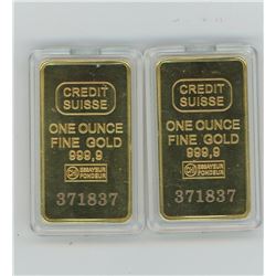 FAKE! 2 GOLD PLATED INGOTS (PLEASE INSPECT BEFORE BIDDING)